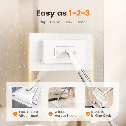 ⏰ Now only 50% off!💥Disposable Dust Mop with 4 Reusable Cloths