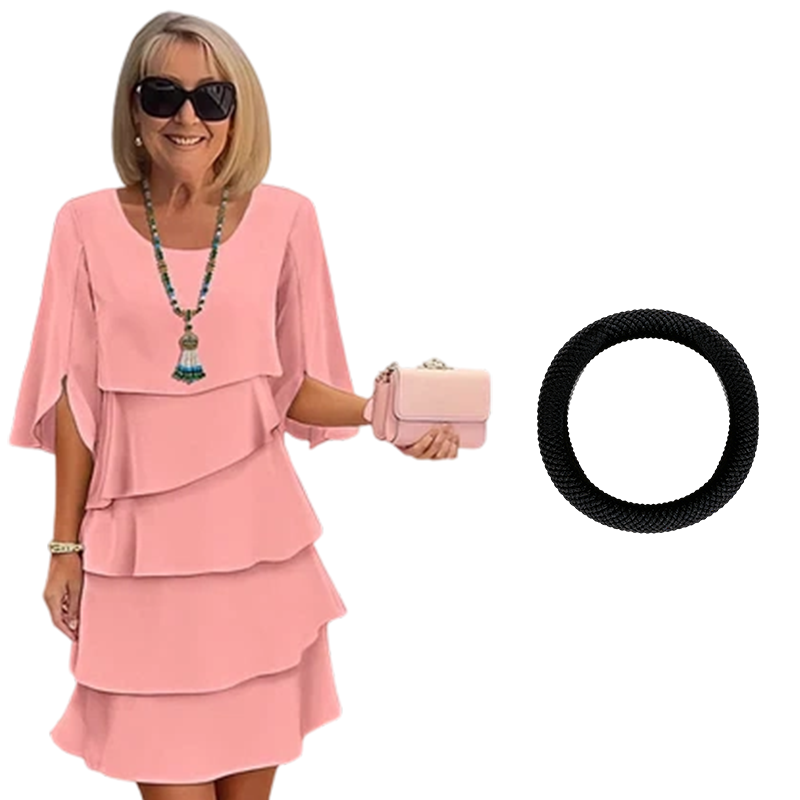 🎁 50% OFF! Women's Elegant Layered Ruffle Sleeve Dress – Effortless Style for Every Occasion 💃