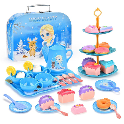 🔥HOT SALE 50% OFF! 🦄☕️ Tea parties are serious business — 17 desserts, 4 cups, a teapot, and a rainbow castle. Safe, non-toxic, and portable. Let the imagination pour. ✨