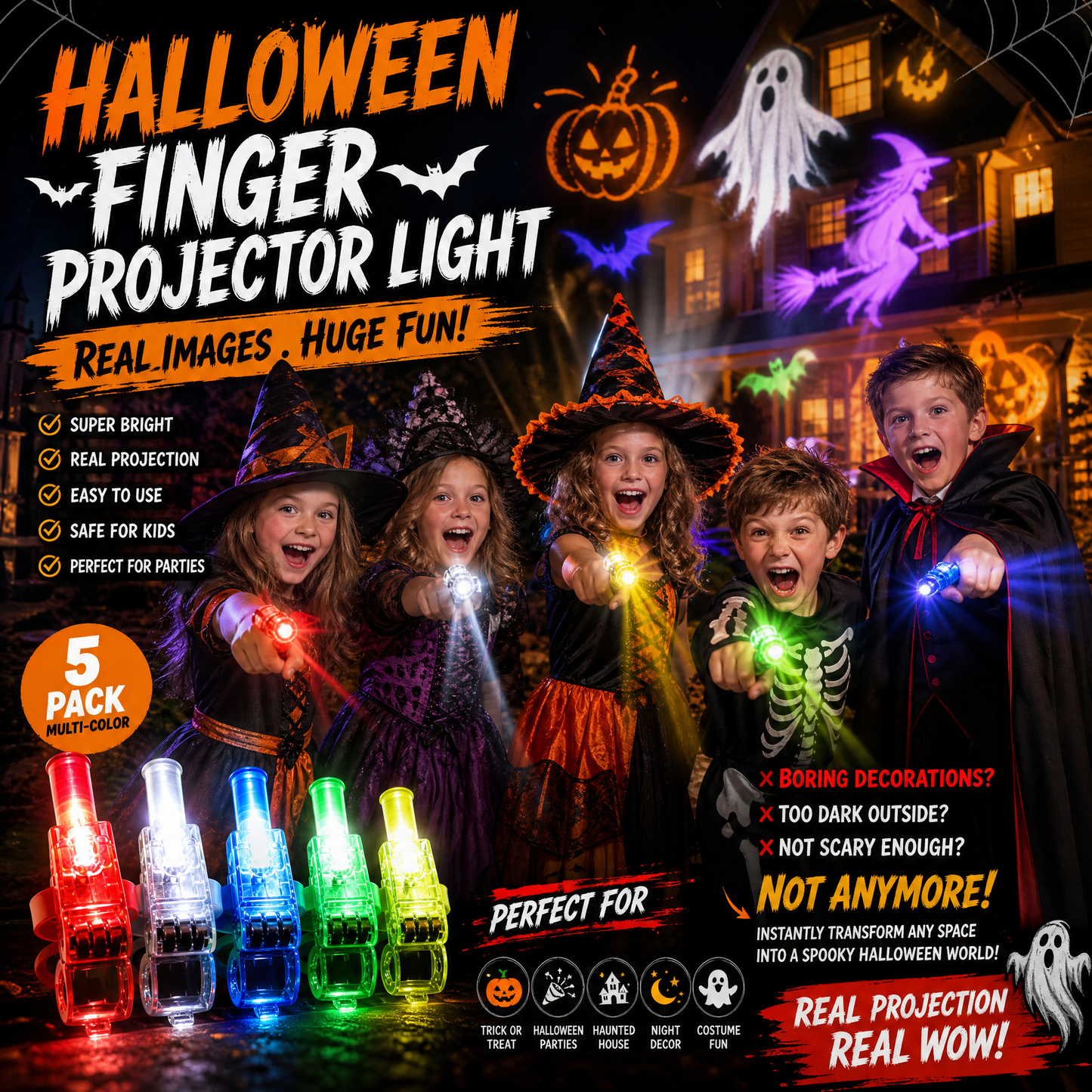🔥🎉 HOT SALE – 50% OFF! 🌈 Mini Colourful LED Finger Lights – Fun Party Glow Flashlights with Elastic Bands ✨🖐️