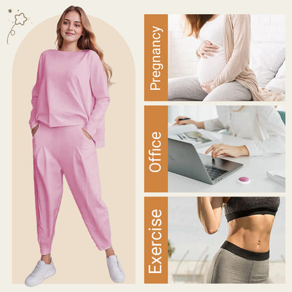 💎 50% OFF! 💎Round-Neck Long-Sleeved Top ＆ Pants 2-Piece Set | Wrinkle-Free & Breathable |