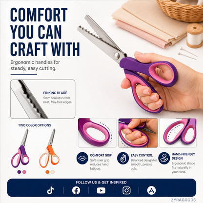 Multipurpose Pinking Shears Serrated Scissors