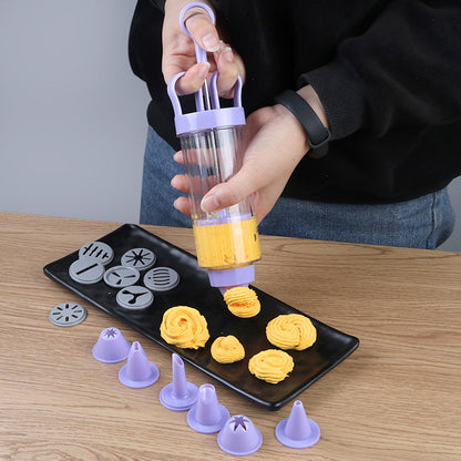 📢📢50% OFF !!⏰️ Stainless Steel Cake Decorating Gun Kit – 18-Piece Piping Set, Fill & Decorate with Ease, BPA-Free 🍪