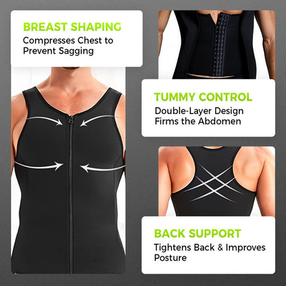 Men's Zipper Waist Trainer Trimmer Vest