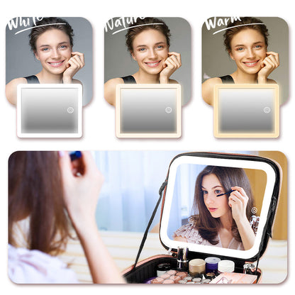 ✨ Flawless Makeup Anywhere – Portable LED Mirror Makeup Bag! ✨