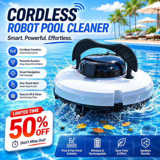 🥳2026 HOT SALE🥳💞50K+ SOLD!🌊🤖 50% OFF! Cordless Pool Cleaning Robot – Smart navigation, powerful suction & one‑touch start. Easy‑empty filter basket. Your sparkling pool awaits! ✨🏊