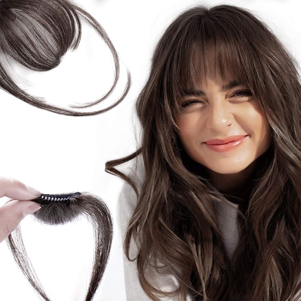 🎀50% OFF 🎀 Clip-in bangs 100% real hair extensions air bangs