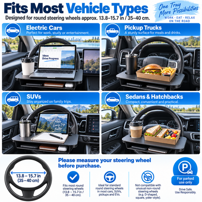 2-in-1 Car Steering Wheel Tray & Seat Gap Filler