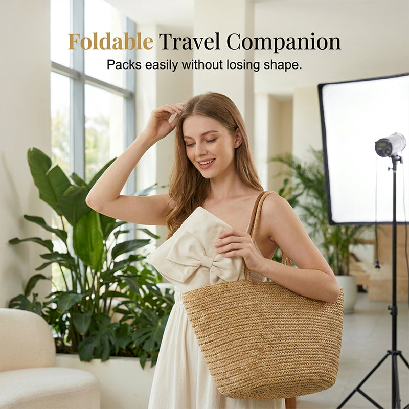 👒Summer Hot Sale☀️Women's Bowknot Wide Brim Sun Protective Hat