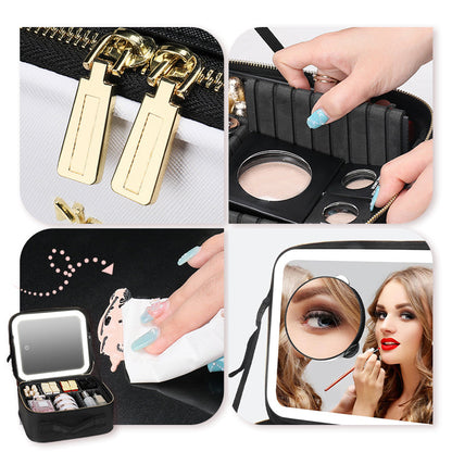✨ Flawless Makeup Anywhere – Portable LED Mirror Makeup Bag! ✨