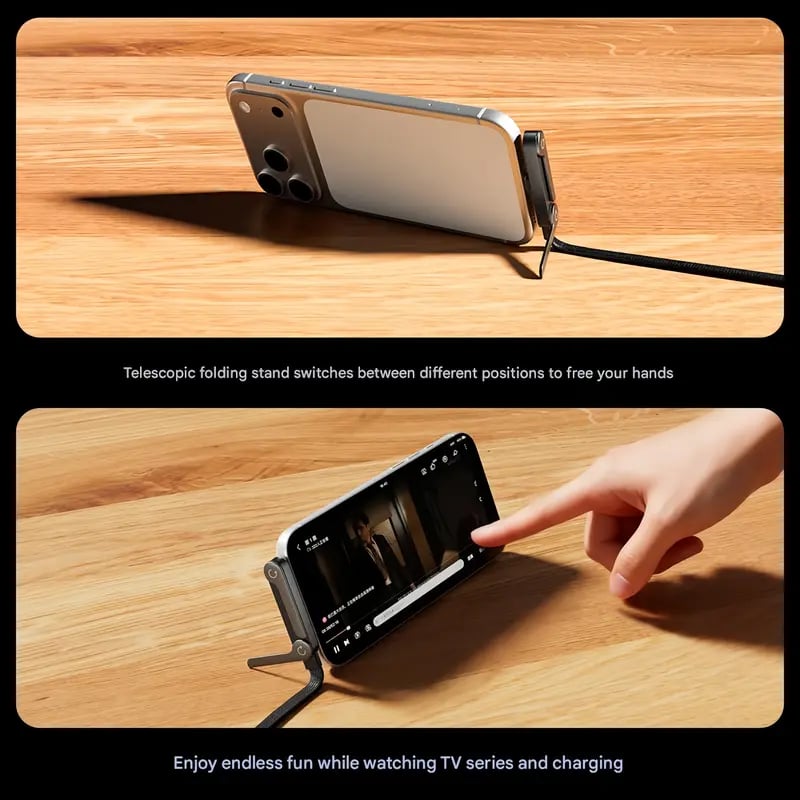 ⚡ 2-in-1 Invisible Charger Cable with Stand – 240W Super Fast Charging & Secure Phone Holder 📱🚀