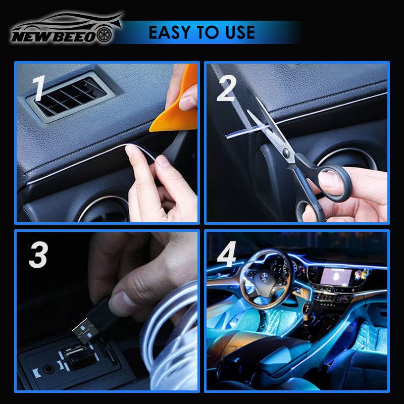 🎁50% OFF NOW!🚗Car Interior LED Atmosphere Strip💡Multi Color Options🔌USB Powered✨Easy Install Dashboard & Door Ambient Light