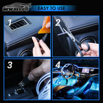 🎁50% OFF NOW!🚗Car Interior LED Atmosphere Strip💡Multi Color Options🔌USB Powered✨Easy Install Dashboard & Door Ambient Light