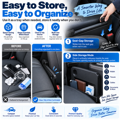 2-in-1 Car Steering Wheel Tray & Seat Gap Filler