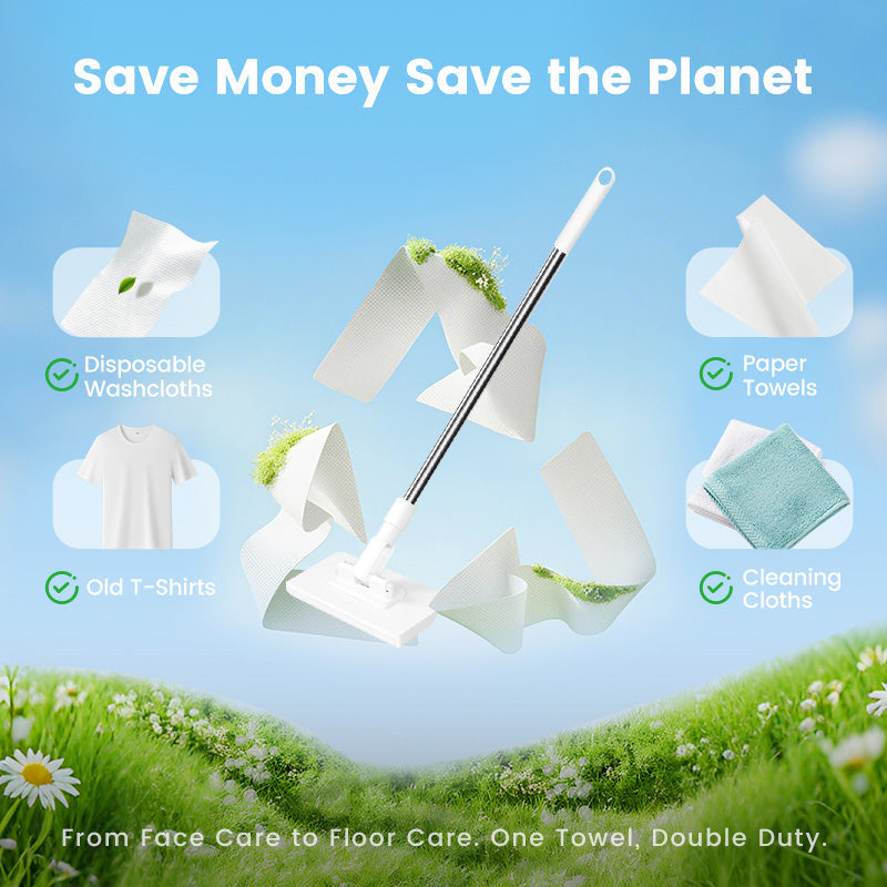 ⏰ Now only 50% off!💥Disposable Dust Mop with 4 Reusable Cloths