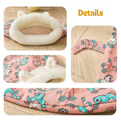⏳Limited-time 50% off💥Warm Plush Thick Cat Sleeping Bag – Soft Burrow Cat Bed, Self-Warming Enclosed Cave Bed for Kittens & Small Pets, Cozy Hideaway Nest