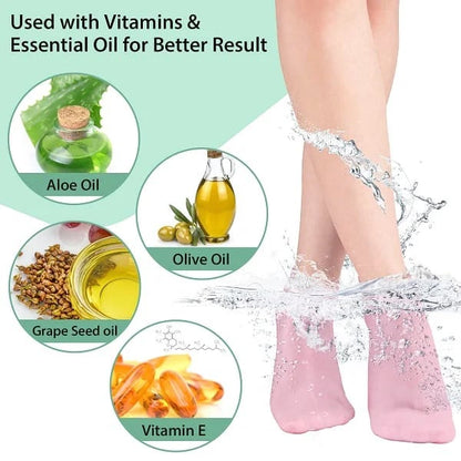 🔥Hot Sale 50% OFF🔥 Women's Silicone Foot Socks – Moisturizing Gel, Cracked Heel Repair, Reusable 🦶