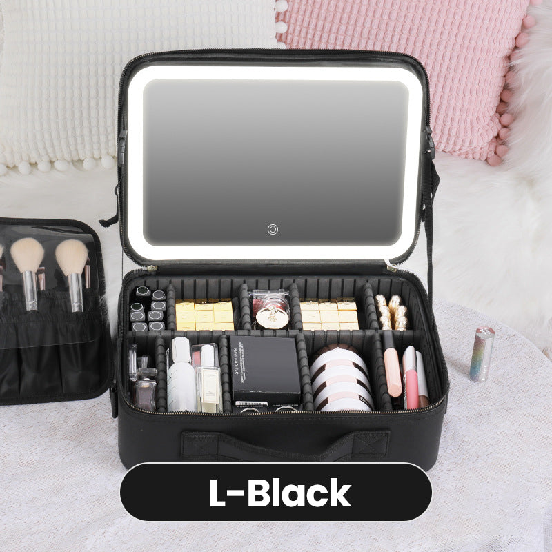 ✨ Flawless Makeup Anywhere – Portable LED Mirror Makeup Bag! ✨