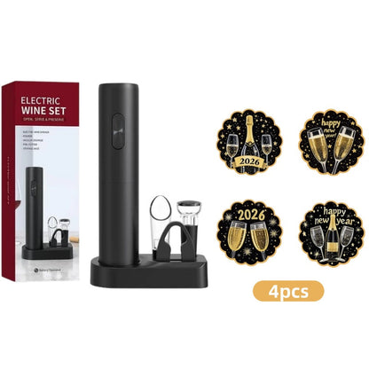 🍾 50% OFF! 🍷 Cordless Electric Corkscrew Set – USB Rechargeable, Automatic Rotation & Ergonomic Design for Gifts ✨