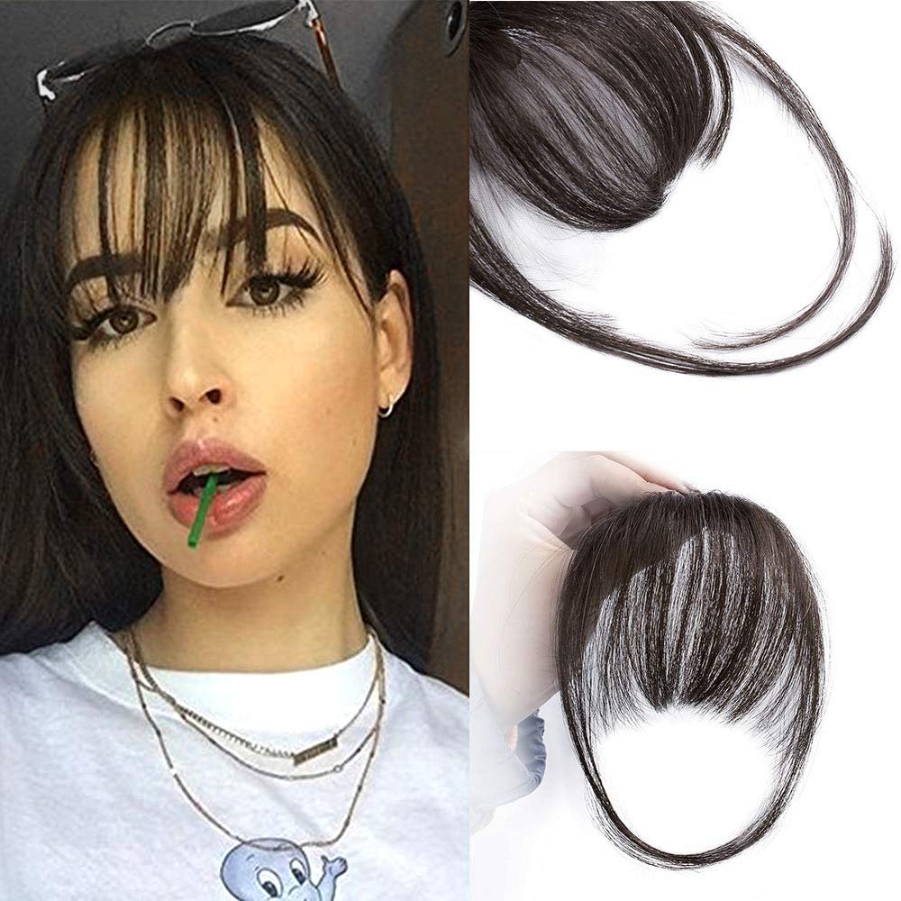 🎀50% OFF 🎀 Clip-in bangs 100% real hair extensions air bangs