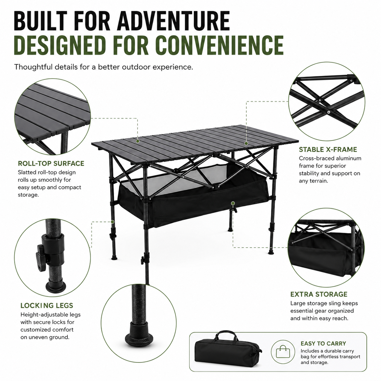 🌄New arrival 50% OFF!🏕️ Portable Camping Table – Folding, Carbon Steel, Quick Setup🪑