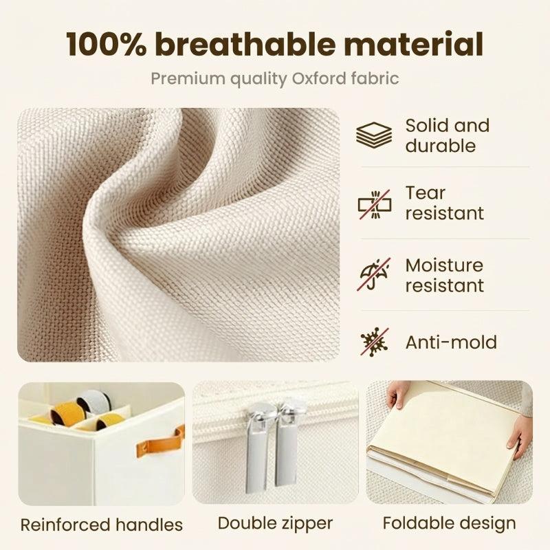 📢📢50% OFF !!!⏰ Fabric Shoe Organizer Storage Box👟– Foldable Design, Large Capacity, Dustproof & Breathable, Space-Saving for Closet & Bedroom 🧺