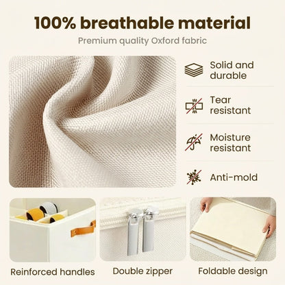 📢📢50% OFF !!!⏰ Fabric Shoe Organizer Storage Box👟– Foldable Design, Large Capacity, Dustproof & Breathable, Space-Saving for Closet & Bedroom 🧺