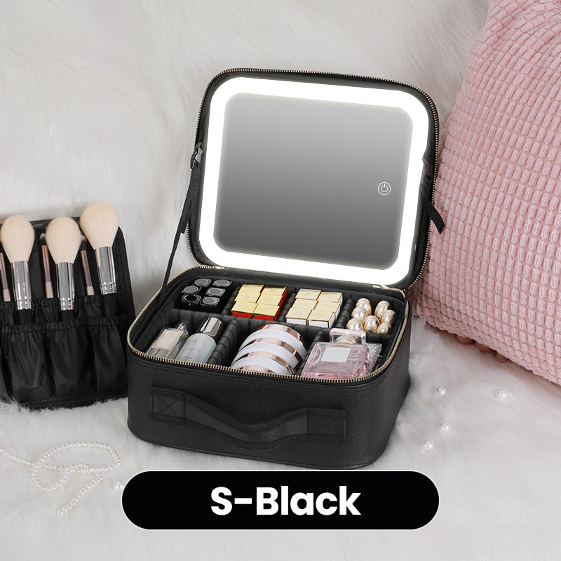 ✨ Flawless Makeup Anywhere – Portable LED Mirror Makeup Bag! ✨
