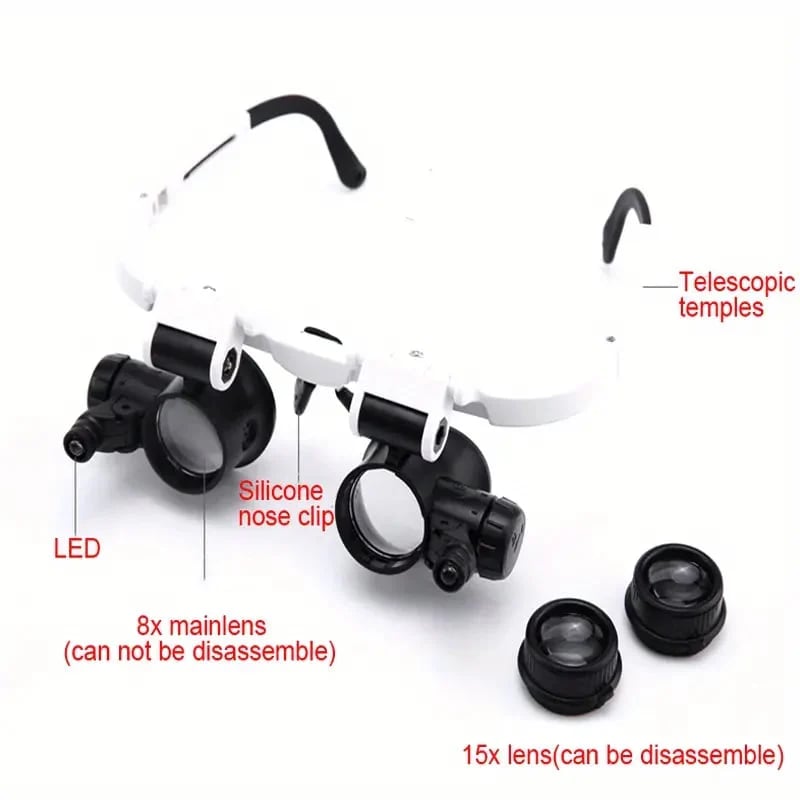 🔍 LIMITED-TIME 50% OFF! 💥 Adjustable Head Magnifier with Light – 8x-23x Zoom, Hands-Free, LED Illumination ✨