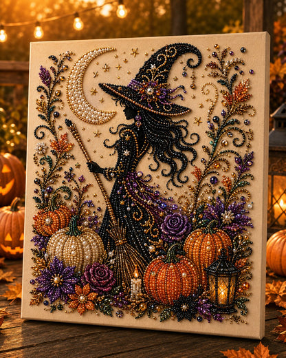 🥳2026 HOT SALE🥳💞50K+ SOLD!🎃✨ 50% OFF! Halloween Pearl Art DIY Kit – No painting skills needed, just match & place pearls. Create spooky‑cute décor for a cosy autumn home! 🧵🖼️
