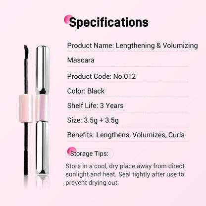 💕50% OFF 💕OFFDouble-Ended Waterproof Lengthening & Curling Mascara