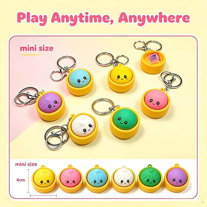 🔥 LAST DAY 50% OFF🔥  Cute Dumpling Pressable Fidget Keychain - touch sensing light