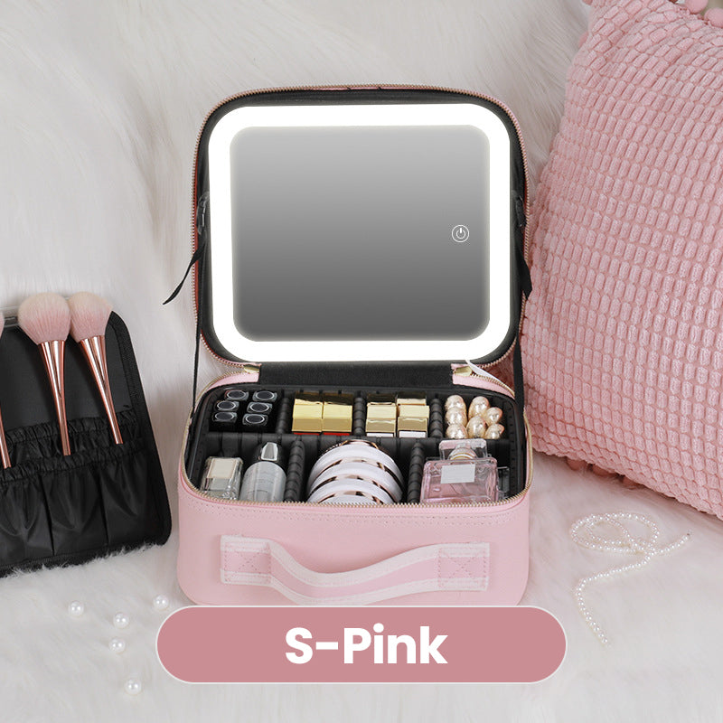 ✨ Flawless Makeup Anywhere – Portable LED Mirror Makeup Bag! ✨