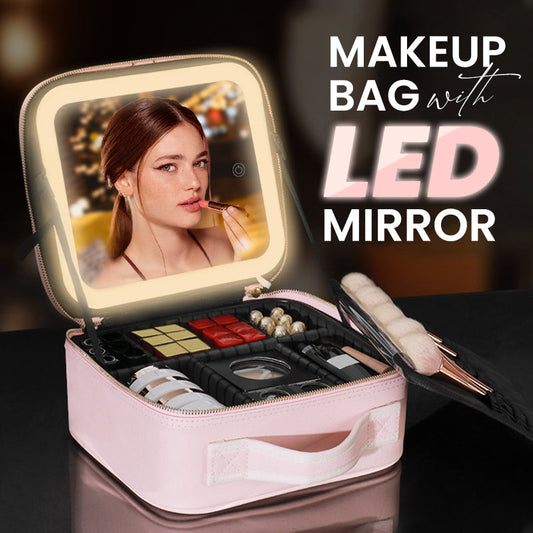 ✨ Flawless Makeup Anywhere – Portable LED Mirror Makeup Bag! ✨