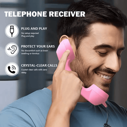 🎄Christmas Sale📞Retro Phone Handset for iPhone & Android, Type-C Vintage Telephone Receiver with HD Microphone & Speaker