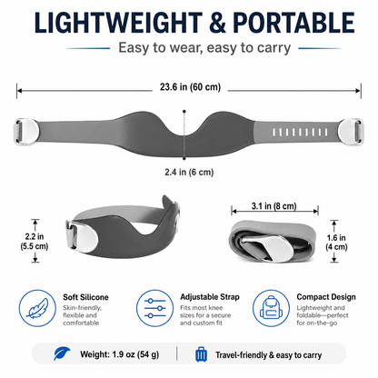 ⏳Time-Limited Special Silicone ⏰Patella Knee Strap for Pain Relief – Shock Absorption & Ergonomic – Adjustable & Anti-Slip 🏃‍♂️