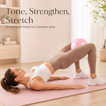 💜9-inch Anti-Burst Pilates Ball with Pump