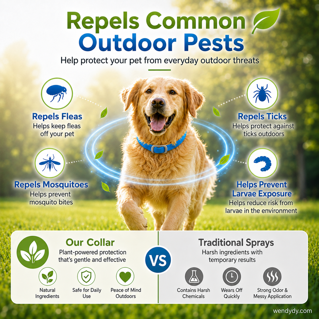🥳2026 HOT SALE🥳💞50K+ SOLD!🌿🛡️ 50% OFF! Natural Essential Oil Pet Collar – 8‑month flea & tick protection. Plant‑based, no harsh chemicals. Safe for dogs & cats! 🐾✨