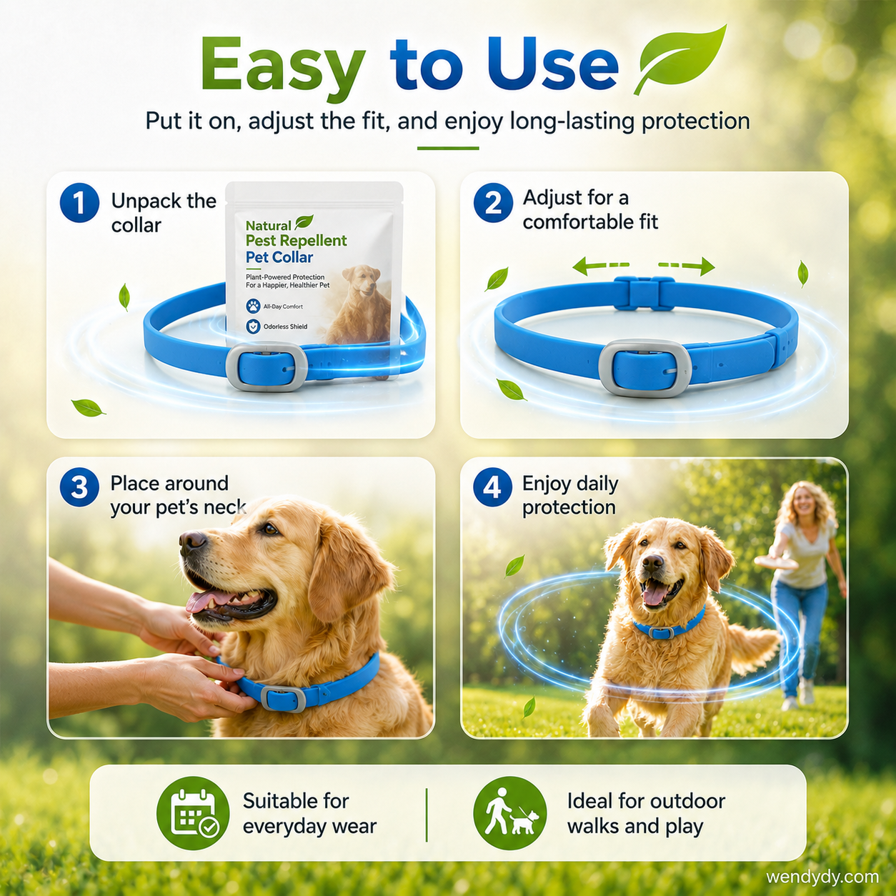 🥳2026 HOT SALE🥳💞50K+ SOLD!🌿🛡️ 50% OFF! Natural Essential Oil Pet Collar – 8‑month flea & tick protection. Plant‑based, no harsh chemicals. Safe for dogs & cats! 🐾✨