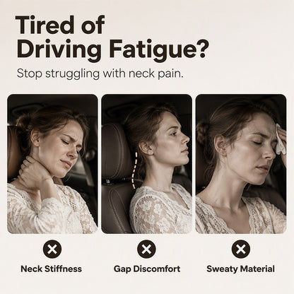 🚗 Ergonomic Memory Foam Car Headrest Pillow – Luxury PU Leather Neck Support Cushion