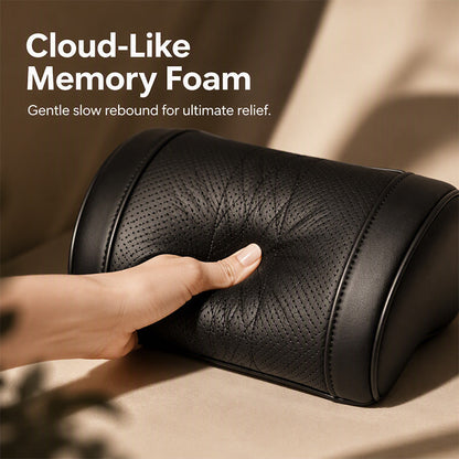 🚗 Ergonomic Memory Foam Car Headrest Pillow – Luxury PU Leather Neck Support Cushion