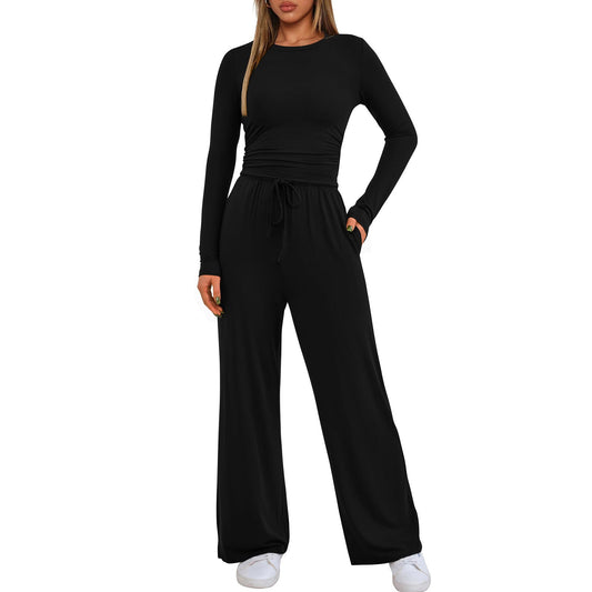 🔥LAST DAY 50% OFF👚👖2026 Women's Casual Wear Long-Sleeved Loose-Fit Trouser Set 💕