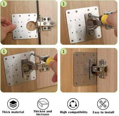 ❄️Summerfresh 50% OFF!🏠HingePlate 1+1 FREE: DIY Furniture Hinges Repair Side Plate