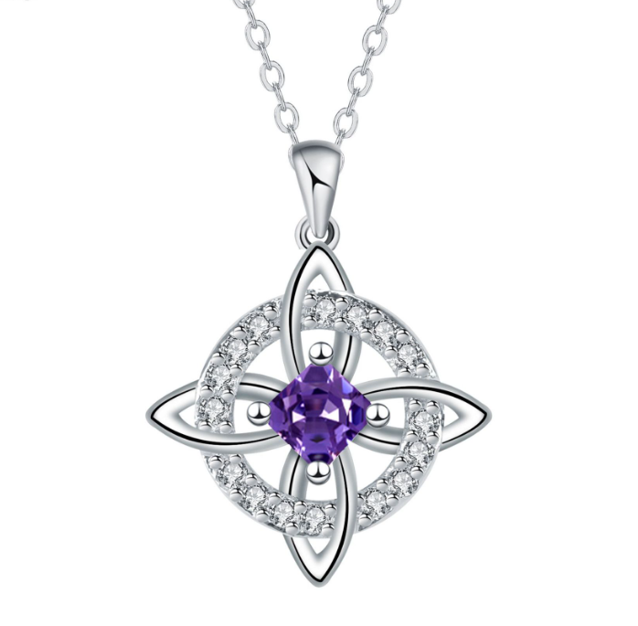 ⏳🔥LIMITED-TIME 50% OFF! ⏰Mystical Birthstone Witches Knot Necklace – Natural Crystal💞Protect Your Loved Ones🔮