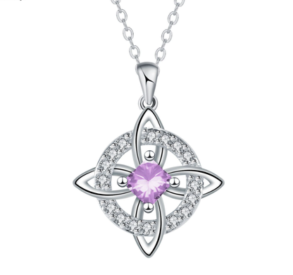 ⏳🔥LIMITED-TIME 50% OFF! ⏰Mystical Birthstone Witches Knot Necklace – Natural Crystal💞Protect Your Loved Ones🔮
