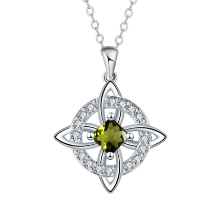 ⏳🔥LIMITED-TIME 50% OFF! ⏰Mystical Birthstone Witches Knot Necklace – Natural Crystal💞Protect Your Loved Ones🔮