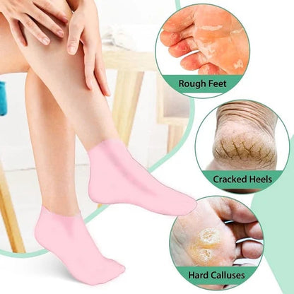 🔥Hot Sale 50% OFF🔥 Women's Silicone Foot Socks – Moisturizing Gel, Cracked Heel Repair, Reusable 🦶