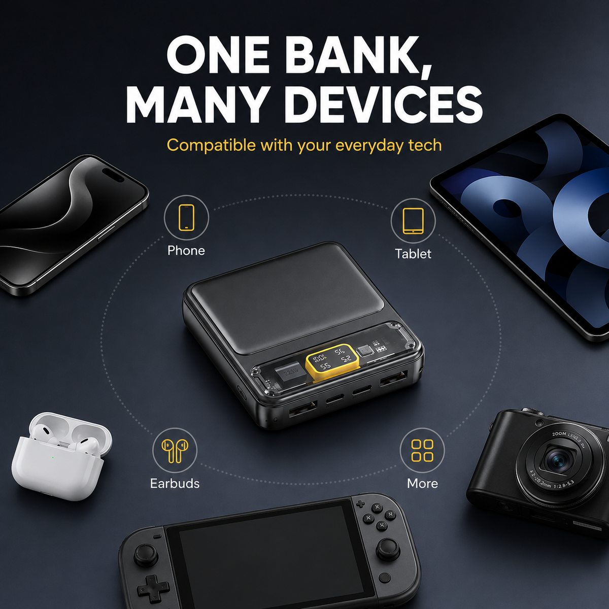 ⏳Time-Limited Special⏰Magnetic Power Bank With Stand & Cable