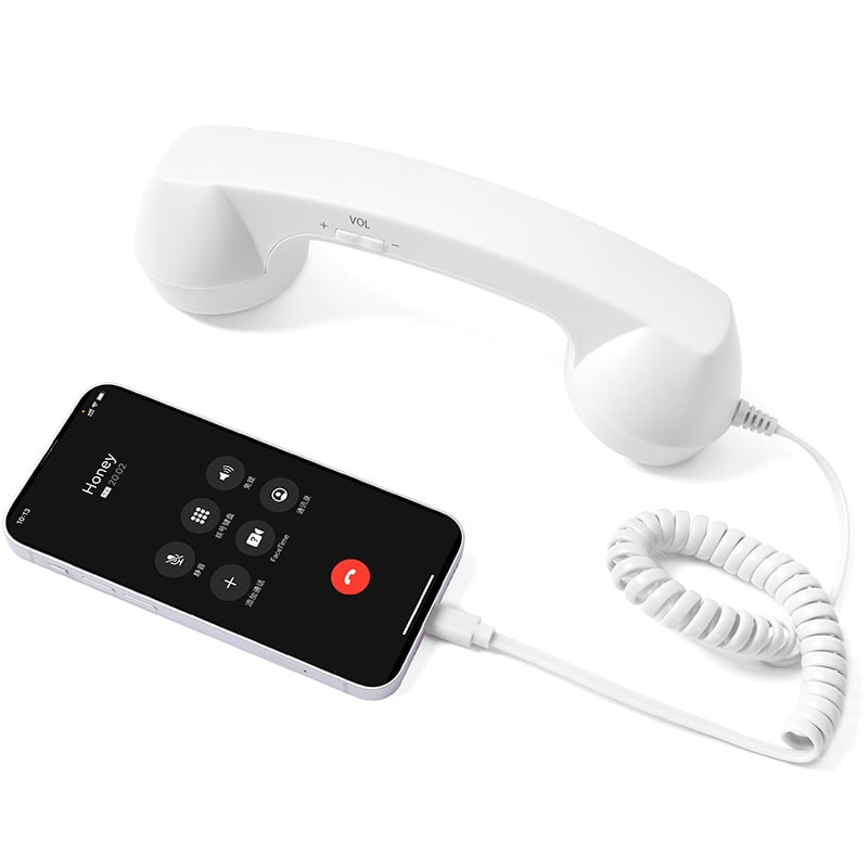 🎄Christmas Sale📞Retro Phone Handset for iPhone & Android, Type-C Vintage Telephone Receiver with HD Microphone & Speaker