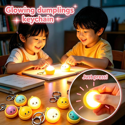 🔥 LAST DAY 50% OFF🔥  Cute Dumpling Pressable Fidget Keychain - touch sensing light